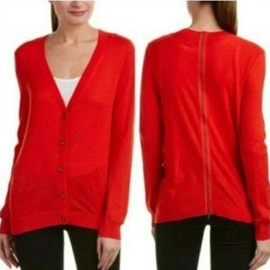 Cabi Sweater Womens Small Red Cardigan Back Zip Style 3155 Cobblestone